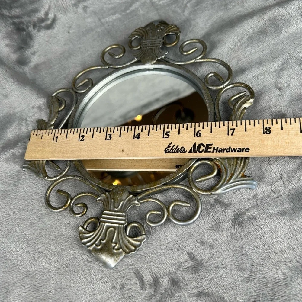 VTG Home Interiors Mirrors Hollywood Silver Regency Fleur De Lis‎ Acanthus Leaf